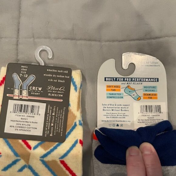 NWT Blue Q Socks Bundle 2 total = Women's Crew Sneaker Fun Socks $30 Great Gifts - Picture 11 of 12